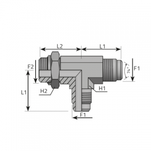 Адаптер -тройник 2 x AG-JIC / 1 x AGR-Fс кольцом и зажимом (боковое соединение). (TMJ.MOG.B)